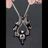 Halloween Black Wing Skull 925 Sterling Silver Necklace - Joancee.com