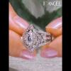 Floral Round Cut White Sapphire 925 Sterling Silver Halo Engagement Ring - Joancee.com