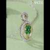 Heart Cut Emerald Golden Tree Sterling Silver Necklace - Joancee.com