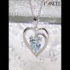 Heart Cut Aquamarine Sterling Silver Blue Heart Necklace - Joancee.com