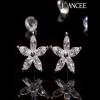 Flower Style Marquise Cut White Sapphire Sterling Silver Earrings - Joancee.com