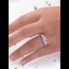 Round Cut White Sapphire Sterling Silver 3-Stone Engagement Ring