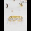 Gold Round Cut White Sapphire 925 Sterling Silver Women's Wedding Band - Joancee.com
