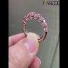 Round Cut Pink Sapphire 925 Sterling Silver Women's Band - Joancee.com