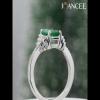 Radiant Cut Emerald 925 Sterling Silver Engagement Ring - Joancee.com