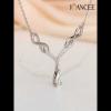 Pear Cut White Sapphire 925 Sterling Silver Infinity Necklace - Joancee.com