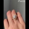 Yellow Gold Round Cut White Sapphire 925 Sterling Silver Flower Ring - Joancee.com