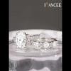 Oval Cut White Sapphire 925 Sterling Silver Bridal Sets - Joancee.com