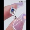 Princess Cut Blue Sapphire 925 Sterling Silver Twisted Engagement Ring - Joancee.com