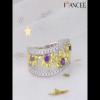 Round Cut Amethyst 925 Sterling Silver Gold Daisy Women's Band - Joancee.com