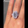 Emerald Cut White Sapphire 925 Sterling Silver Halo Engagement Ring - Joancee.com