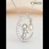 Round Pearl 925 Sterling Silver Moon Rabbit Necklace - Joancee.com