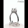 Pear Cut White Sapphire Sterling Silver Halo Ring Sets - Joancee.com