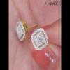 Round Cut White Sapphire 925 Sterling Silver Yellow Gold Stud Earrings - Joancee.com