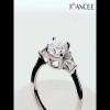 Oval Cut Moissanite Solitaire Sterling Silver 3-Stone Engagement Ring - Joancee.com