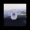 Emerald Cut White Sapphire 925 Sterling Silver Halo Engagement Ring