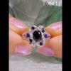 Unique Round Cut Blue Sapphire Sterling Silver Knot Engagement Ring - Joancee.com