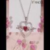 Heart Bloom Garnet 925 Sterling Silver Pendant Necklace - Joancee.com