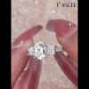 Round Cut White Sapphire 925 Sterling Silver 3-Stone Engagement Ring - Joancee.com