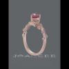 Rose Gold Heart Cut Ruby 925 Sterling Silver Leaf Promise Ring - Joancee.com