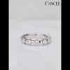 Round Cut White Sapphire 925 Sterling Silver Wedding Women's Band - Joancee.com