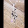 Stylish Pear Cut Pink Sapphire 925 Sterling Silver Snake Shape Necklace - Joancee.com