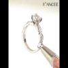 Cushion Cut White Sapphire 925 Sterling Silver Twisted Engagement Ring - Joancee.com