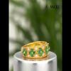 Yellow Gold Emerald 925 Sterling Silver Clover Women's Band - Joancee.com