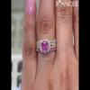 Yellow Gold Cushion Cut Pink Sapphire 925 Sterling Silver Hao 3-Piece Bridal Sets - Joancee.com