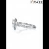 Round Cut White Sapphire 925 Sterling Silver Halo Engagement Ring - Joancee.com
