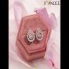 Joancee Pear Cut Pink Sapphire Sterling Silver Double Halo Stud Earrings