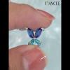 Dainty Blue Sapphire and Aquamarine 925 Sterling Silver Butterfly Necklace - Joancee.com