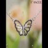 Delicate Black Sapphire Sterling Silver Butterfly Necklace - Joancee.com