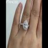 Pear Cut White Sapphire Sterling Silver Halo Engagement Ring - Joancee.com