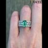 Emerald Cut Emerald 925 Sterling Silver Hollow Engagement Ring - Joancee.com