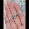 Elegant Round Cut Blue Sapphire Sterling Silver Bracelet - Joancee.com