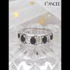 Round Cut Black Sapphire 925 Sterling Silver Moon and Star Women's Band - Joancee.com