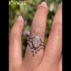 Rose Gold Oval Cut White Sapphire 925 Sterling Silver 3-Piece Birdal Sets - Joancee.com