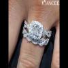 Cushion Cut White Sapphire 925 Sterling Silver Twisted Halo Bridal Sets - Joancee.com