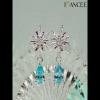 Pear Cut Aquamarine Elsa Snowflake 925 Sterling Silver Drop Earrings - Joancee.com
