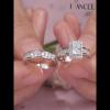 Joancee Princess Cut White Sapphire 925 Sterling Silver Halo Bridal Sets