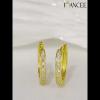 Round Cut White Sapphire 925 Sterling Silver Yellow Gold Hoop Earrings - Joancee.com