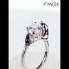 Round Cut White Sapphire 925 Sterling Silver Polar Bear and Penguin Ring - Joancee.com