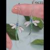 Dainty Blue Sapphire and Emerald 925 Sterling Silver Dragonfly Earrings - Joancee.com