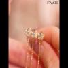 Pear Cut White Sapphire Gold Plated s925 Silver Floral Drop Earrings