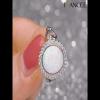 Vintage Round Cut Opal Sterling Silver Halo Engagement Ring - Joancee.com