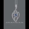 Heart Shape Pear Cut Blue Sapphire 925 Sterling Silver Necklace - Joancee.com