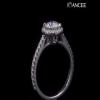 1.0 ct Round Cut Moissanite Sterling Silver Halo Engagement Ring