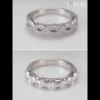 Cushion Cut Sterling Silver 3-Piece Stackable Wedding Ring Sets