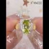 Oval Cut Peridot 925 Sterling Silver Flower Engagement Ring - Joancee.com